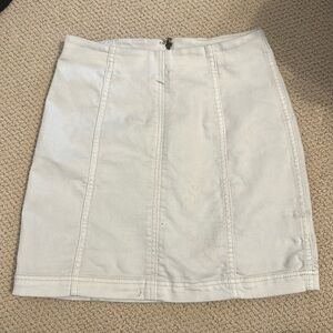 Free People White Denim Skirt